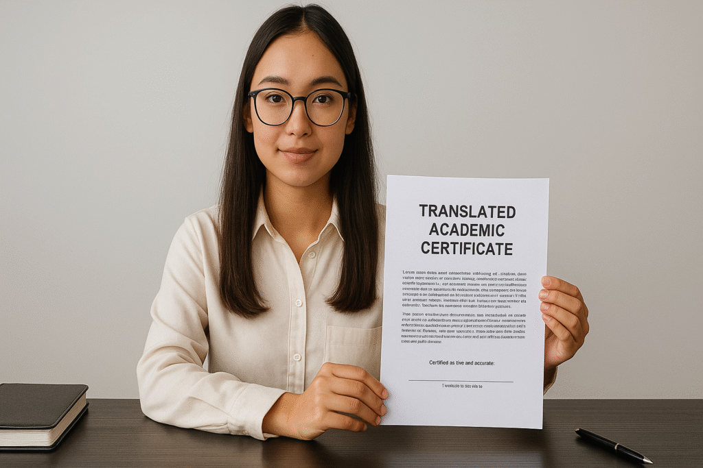 Official academic translation accepted by European universities
