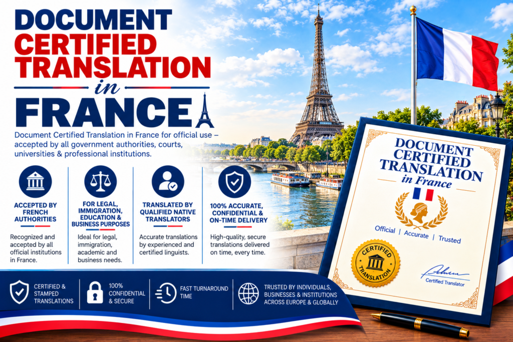 Document Certified Translation In France